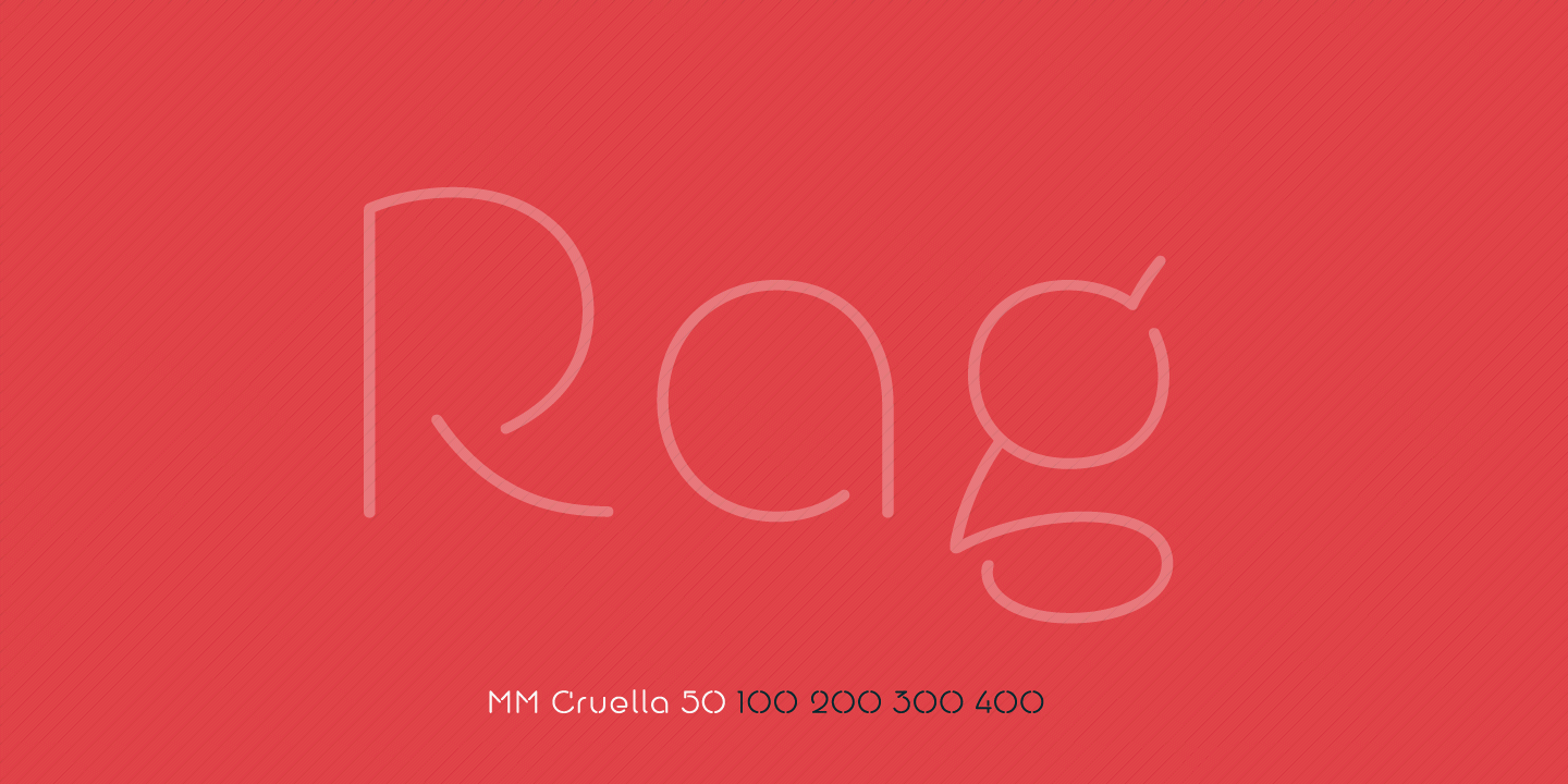 MM Cruella font weights