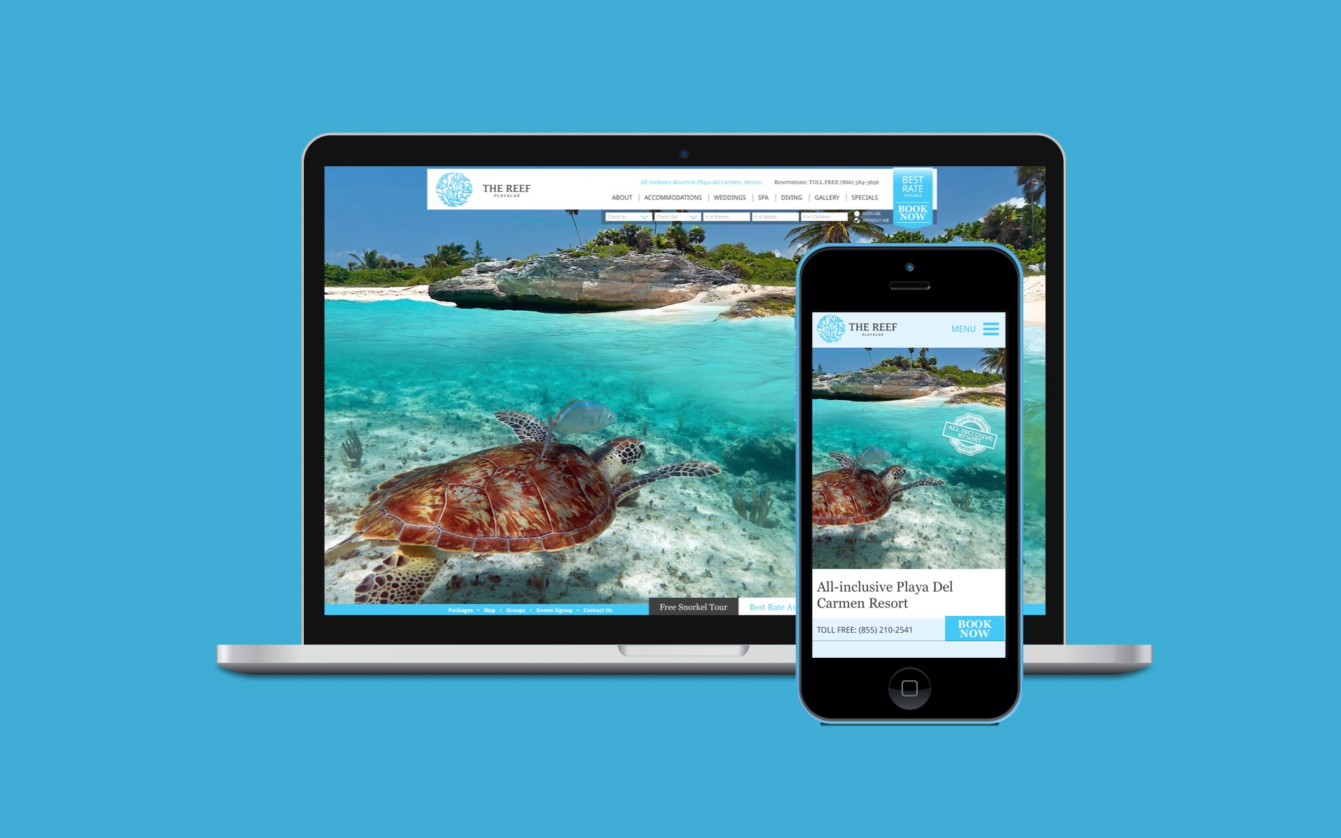 The Reef Resort and Spa logo website