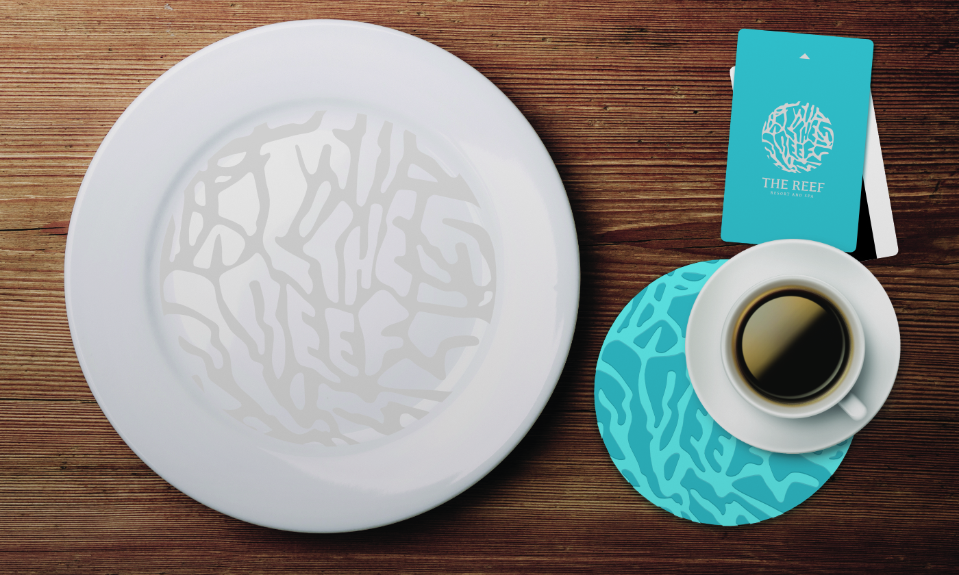 The Reef Resort and Spa logo applications 2
