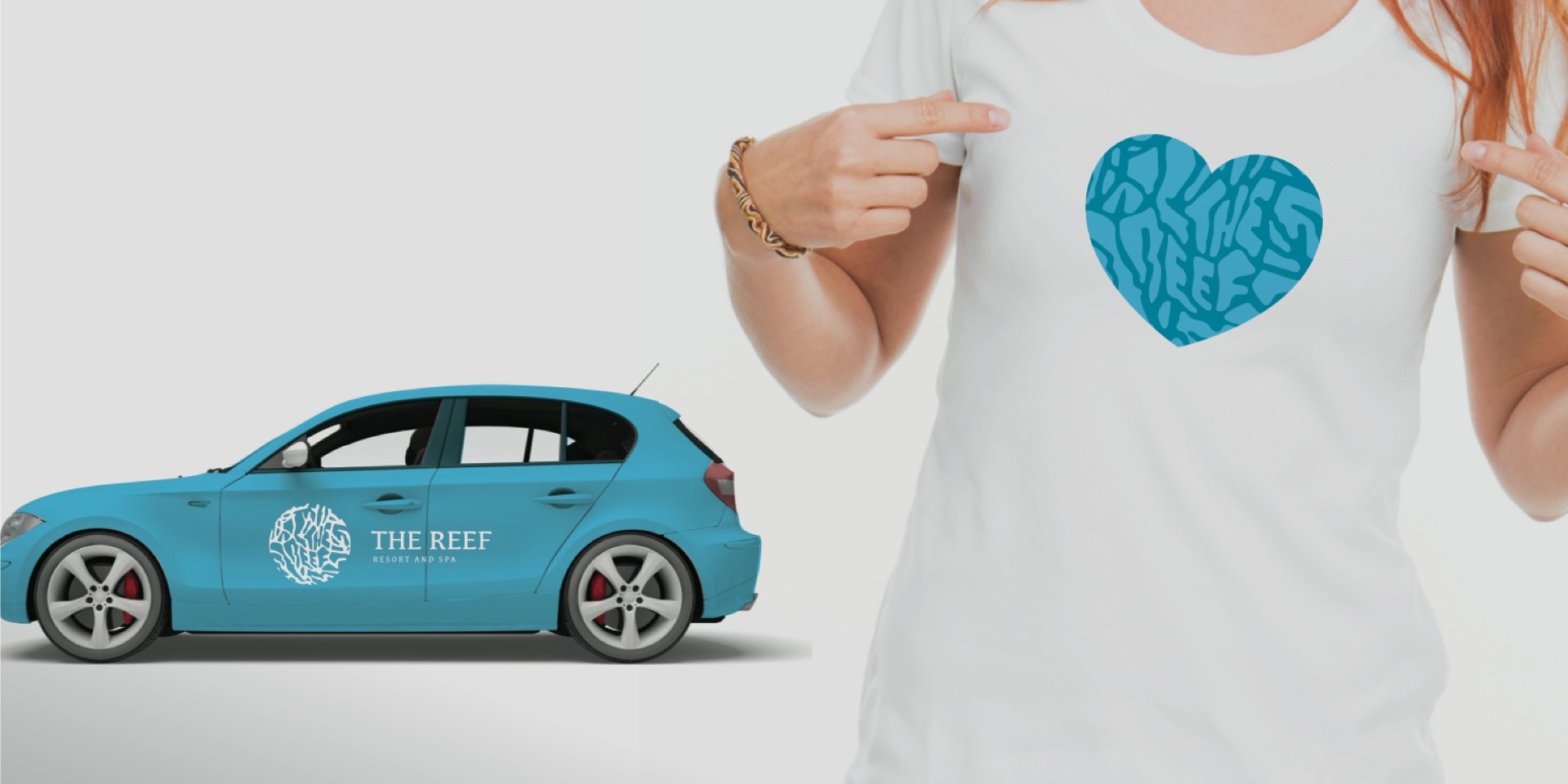 The Reef Resort and Spa logo applications