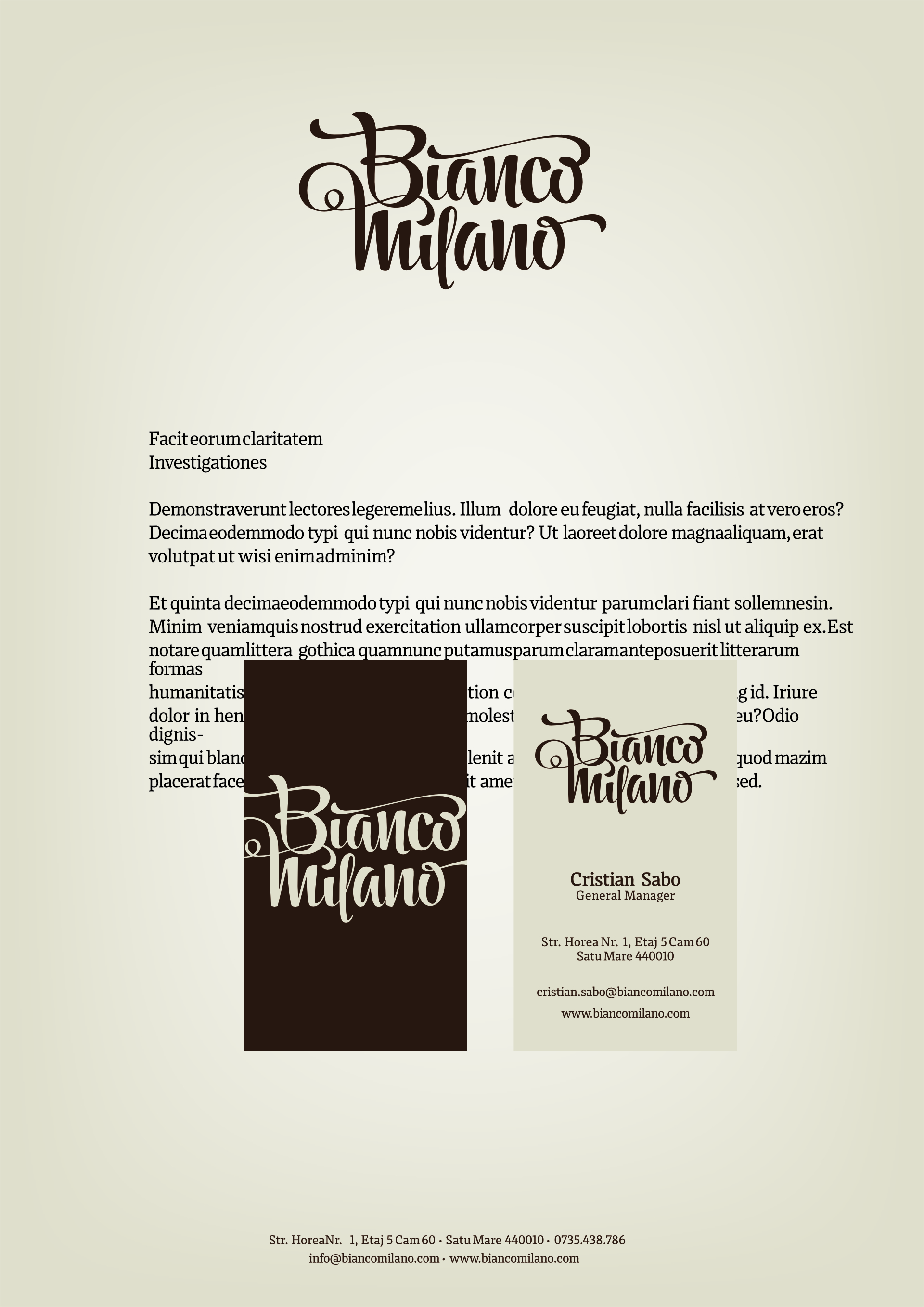 Bianco Milano stationery