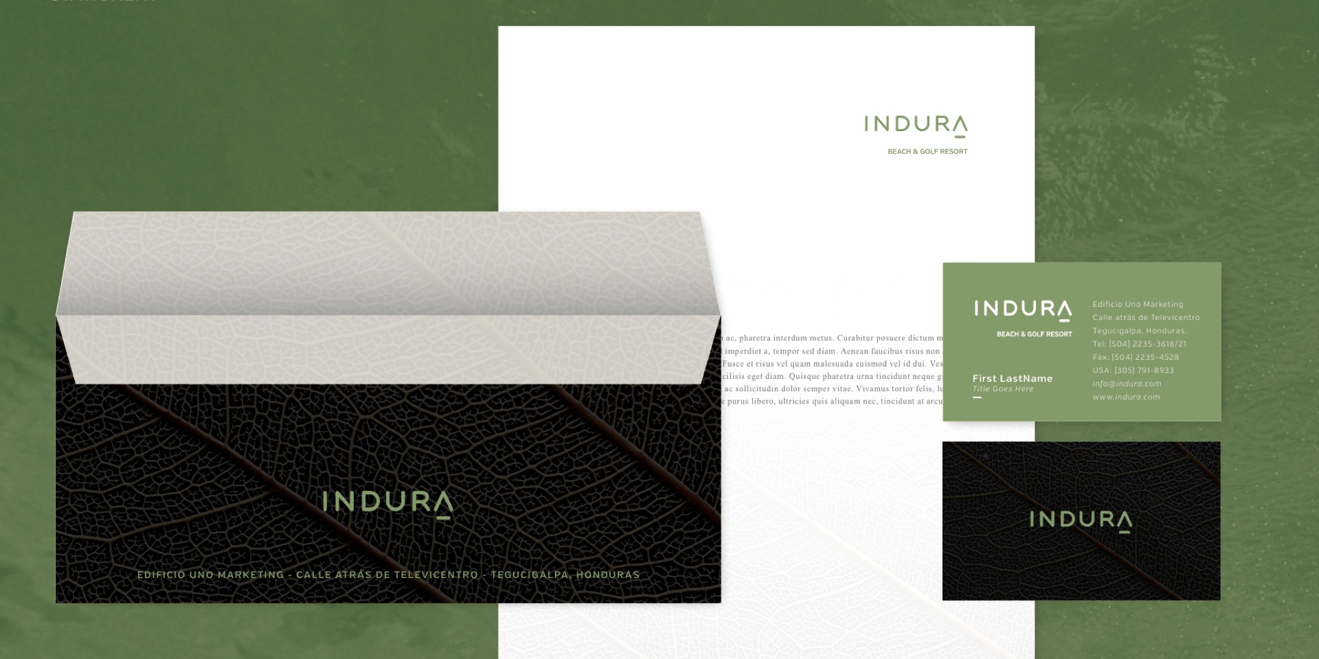 Indura stationery design