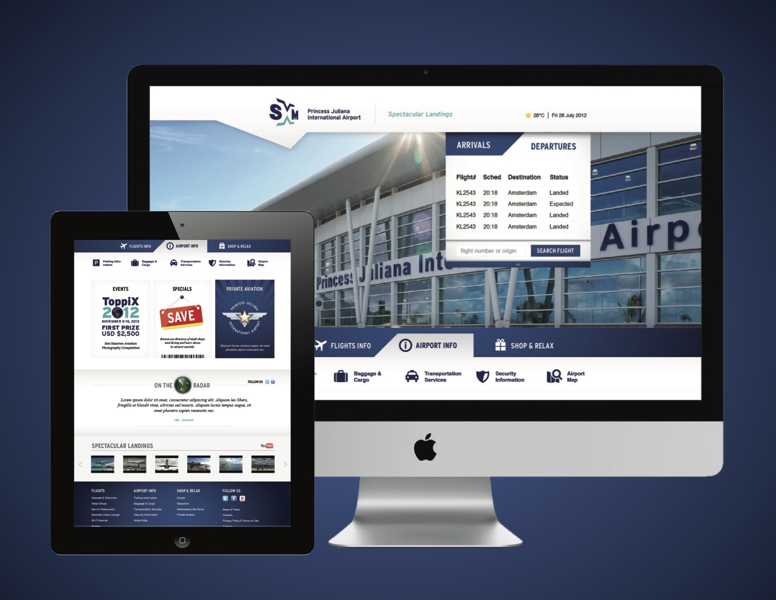 SXM Princess Juliana Airport website design