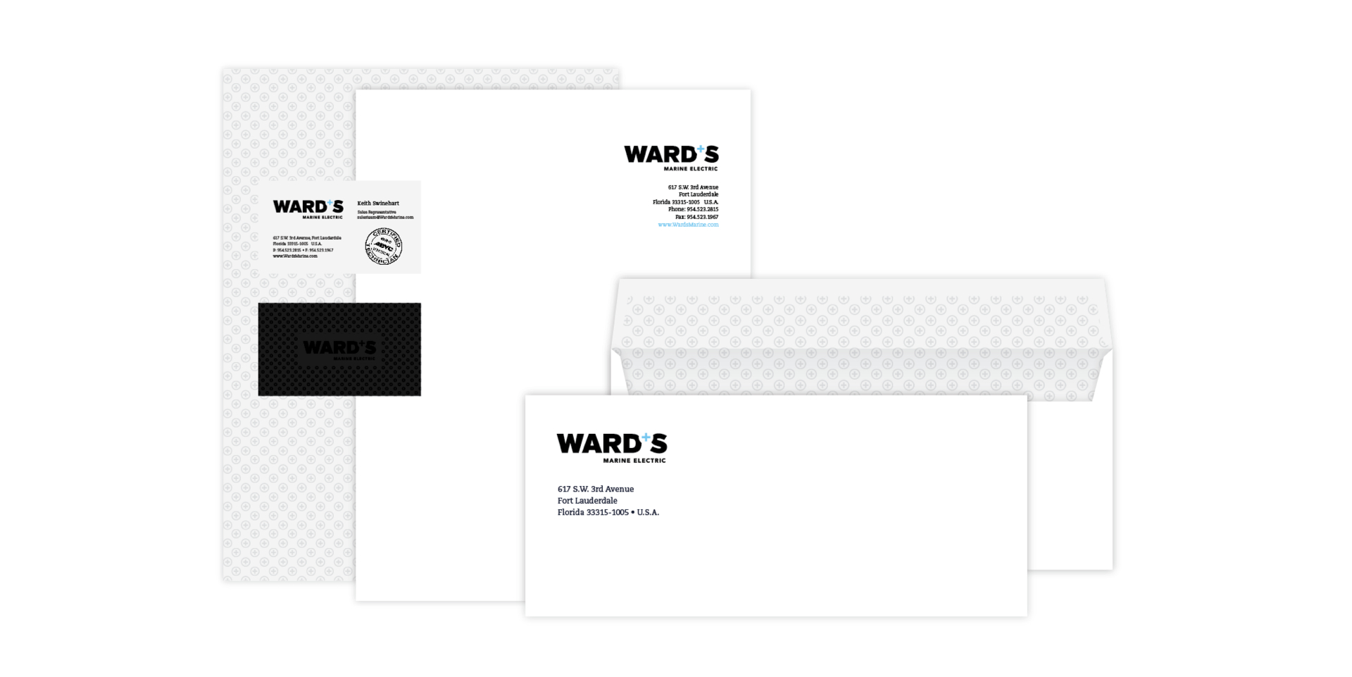 Wards Marine stationery design